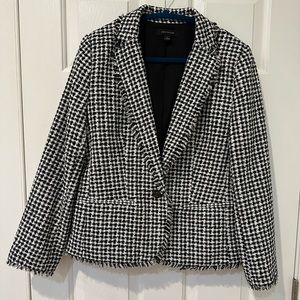 Ann Taylor Raw Edge Houndstooth Blazer 12 Tall - excellent condition